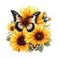 Sunflowers and Butterflies Fabric Panel 10