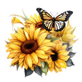 Sunflowers and Butterflies Fabric Panel 13