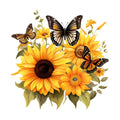 Sunflowers and Butterflies Fabric Panel 14
