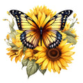 Sunflowers and Butterflies Fabric Panel 16