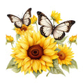 Sunflowers and Butterflies Fabric Panel 17