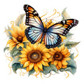 Sunflowers and Butterflies Fabric Panel 19