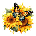 Sunflowers and Butterflies Fabric Panel 21