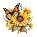 Sunflowers and Butterflies Fabric Panel 3
