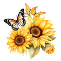 Sunflowers and Butterflies Fabric Panel 9