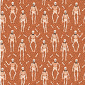 Sweet Tooth - Bones - Orange 44" / 45" Fabric Per Yard
