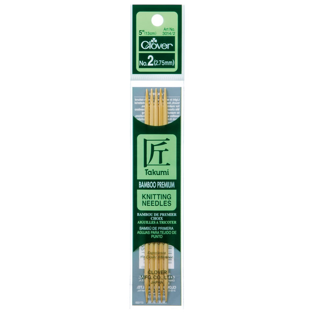 Takumi Bamboo Knitting Needles Double Pointed (5") No. 2