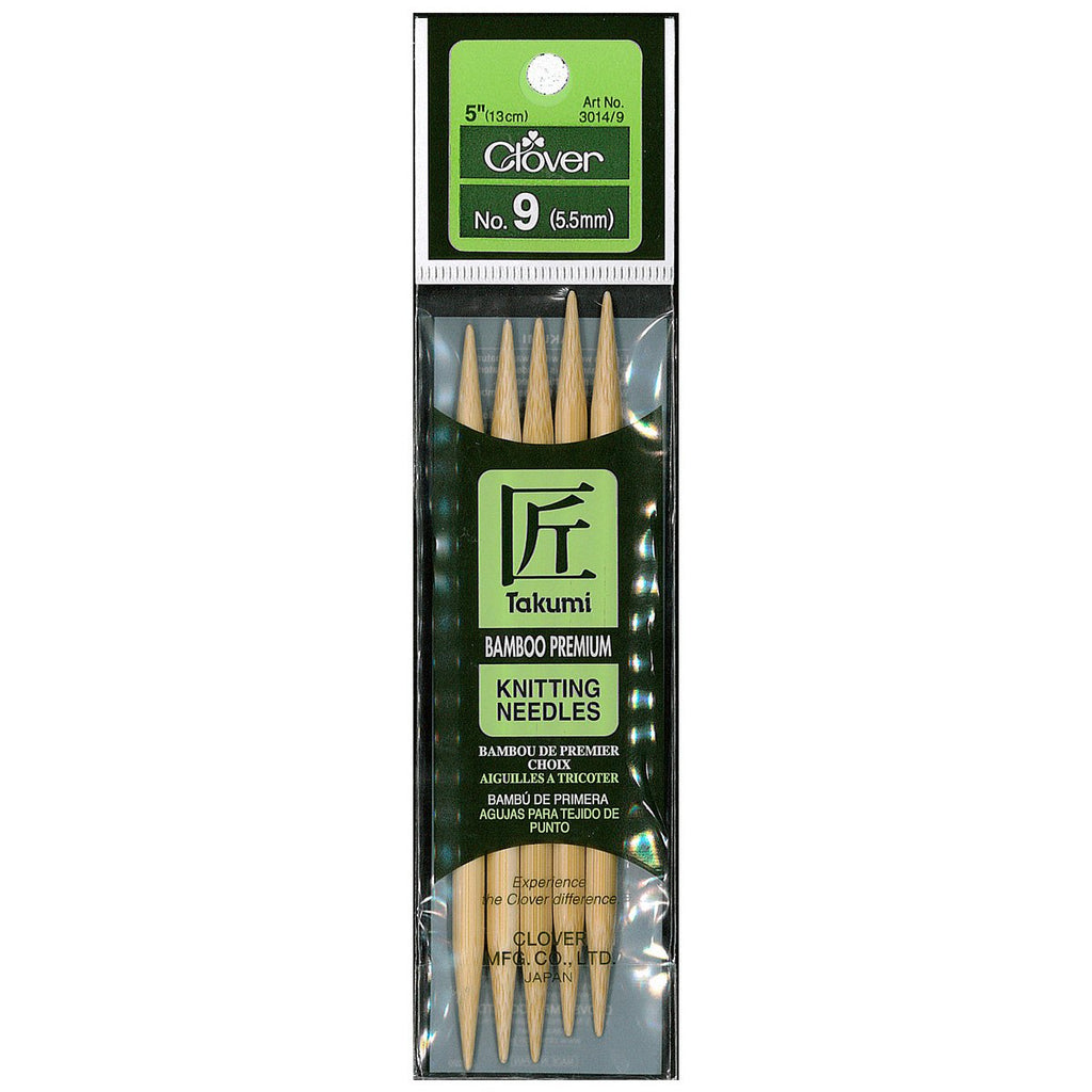 Takumi Bamboo Knitting Needles Double Pointed (5") No. 9