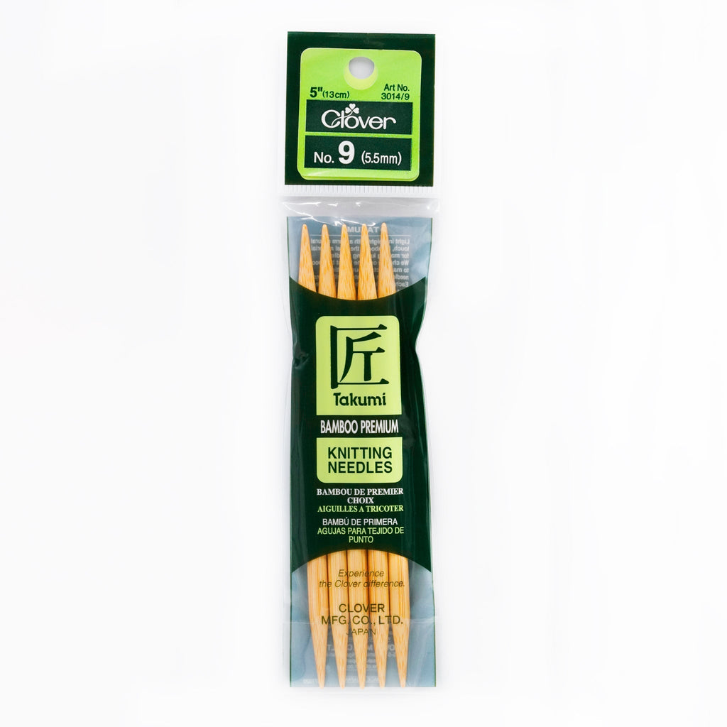 Takumi Bamboo Knitting Needles Double Pointed (5") No. 9