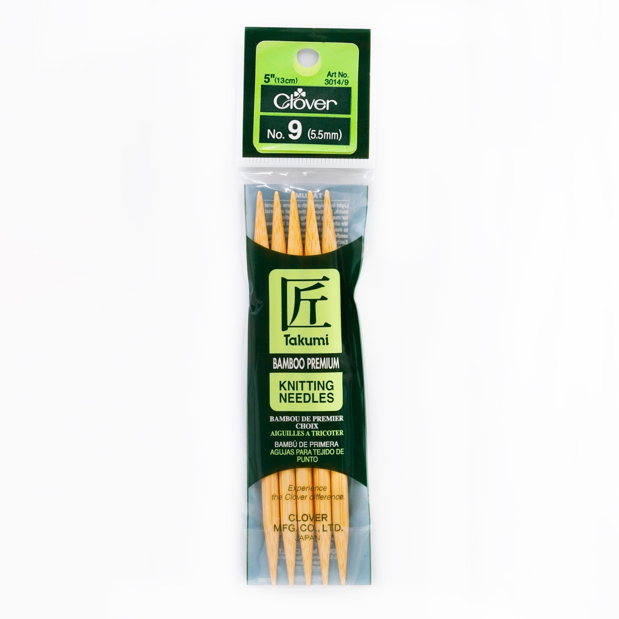 Takumi Bamboo Knitting Needles Double Pointed (5") No. 9