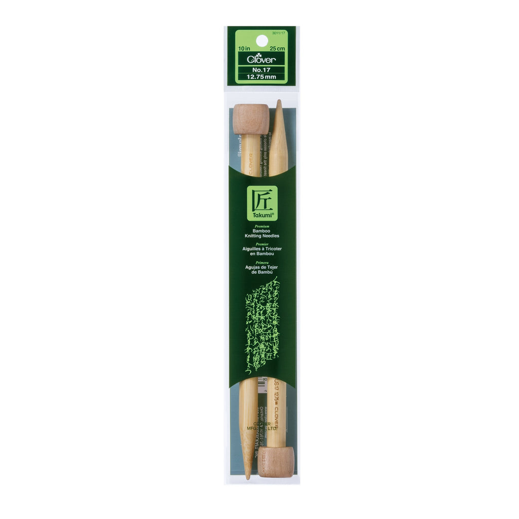 Takumi Bamboo Knitting Needles Single Pointed (10") No. 17
