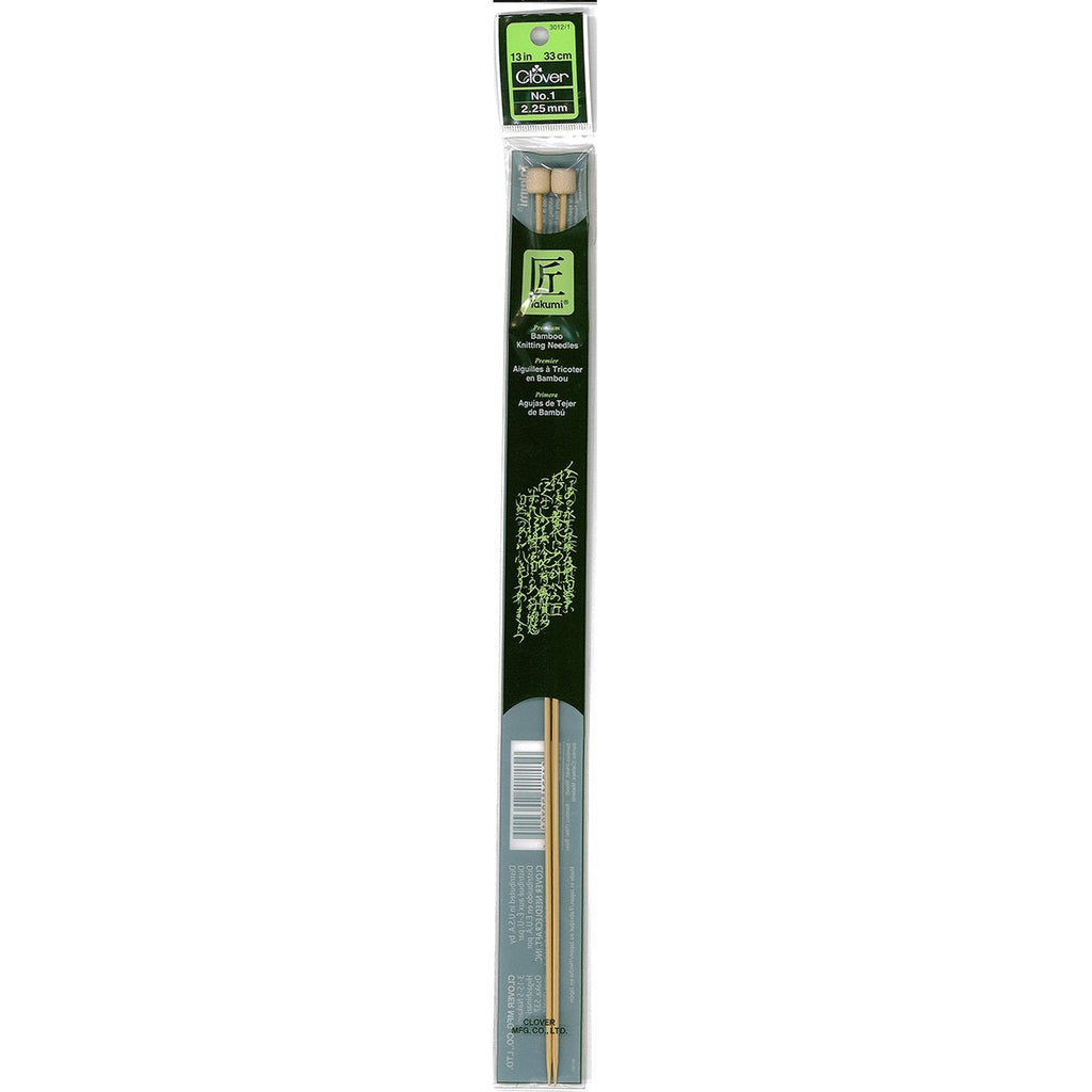 Takumi Bamboo Knitting Needles Single Pointed (13") No. 1