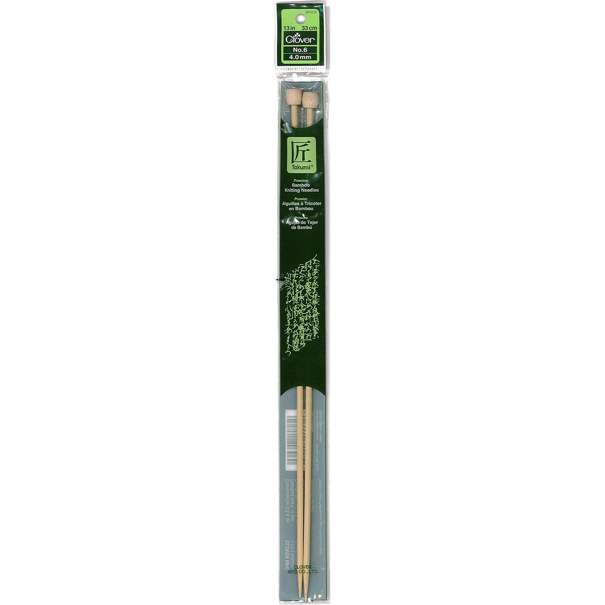 Takumi Bamboo Knitting Needles Single Pointed (13") No. 6