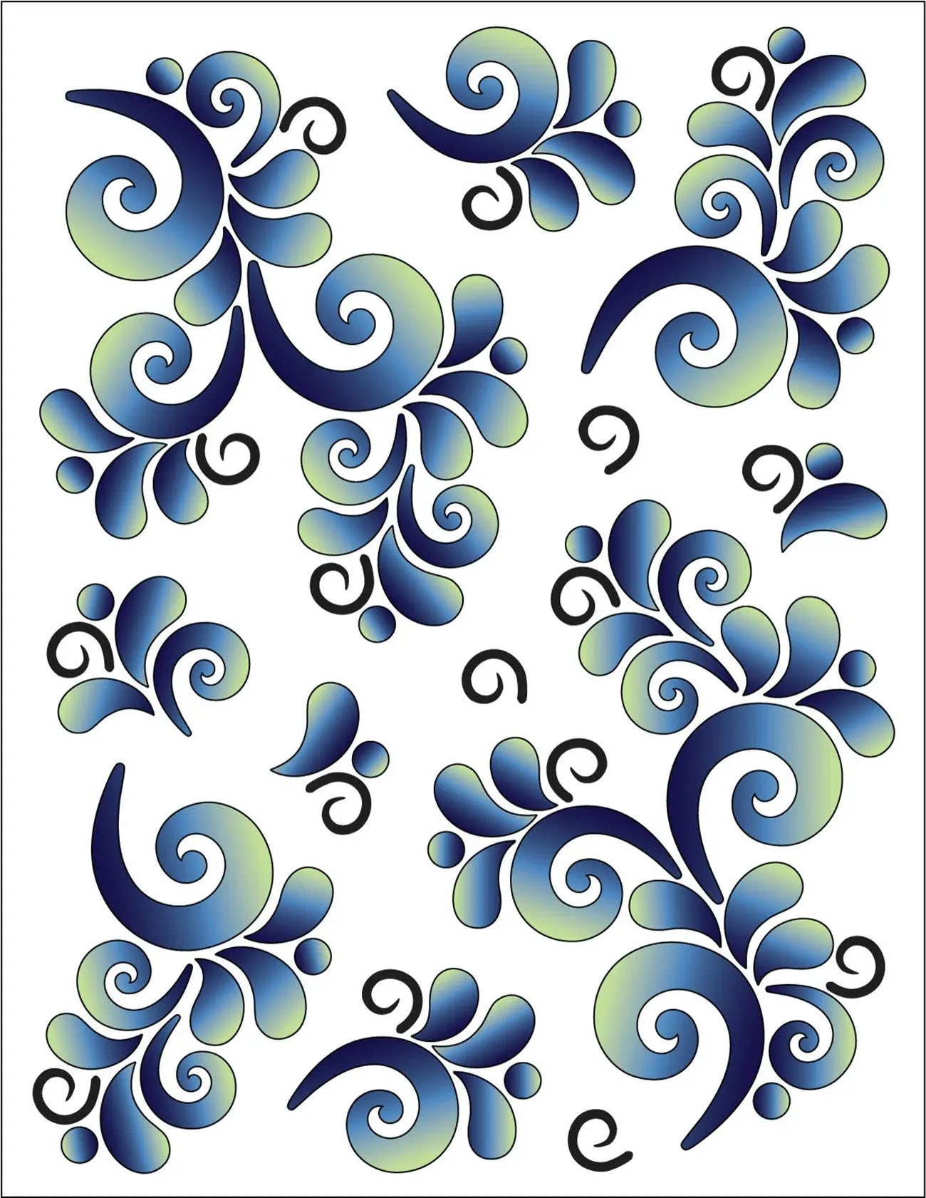 Tattoo Elementz Decal Wave On Wave Ocean (Printed On Clear)