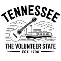 Tennessee Black and White Fabric Panel