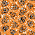 Tennessee Volunteers - Tossed Sugar Skull 44"/45" Fabric per yard