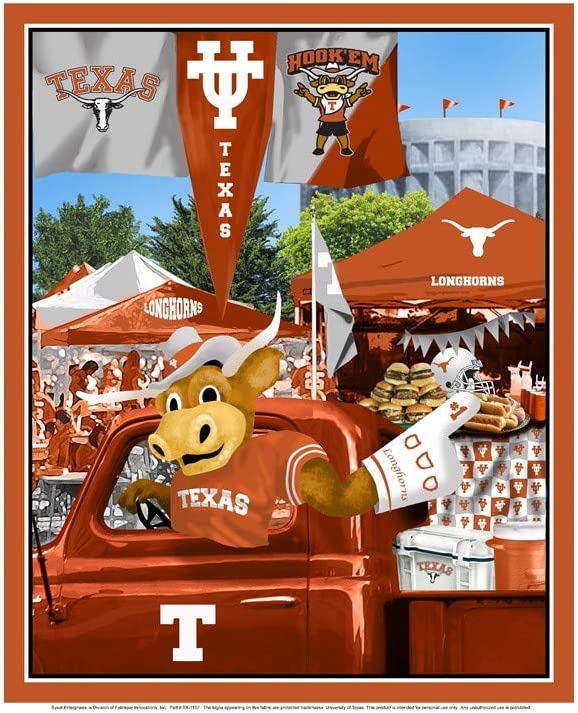Texas Longhorns - Tailgate Panel 44"/45" Fabric per yard