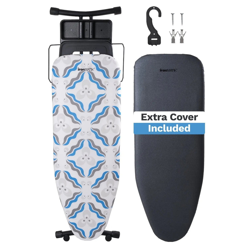 The BLACK Collection - Space Maker Premium Ironing Board in Chintamani Blue
