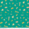 The Genesis of a Journey - Modes of Travel - Teal 44"/45" Fabric Per Yard