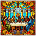 The Last Supper Stained Glass Fabric Panel 2