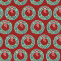 The Night Before Christmas - Wreath - Red 44" / 45" Fabric Per Yard