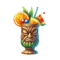 Tiki Cups Fabric Panel 22