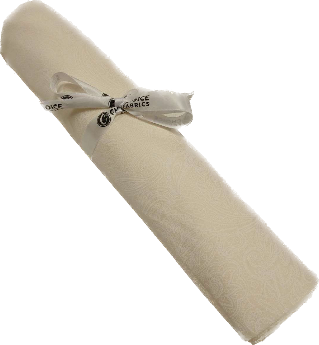 Tone on Tone 108" Supreme Backings - White on Cream - Paisley Wideback Fabric Per Yard