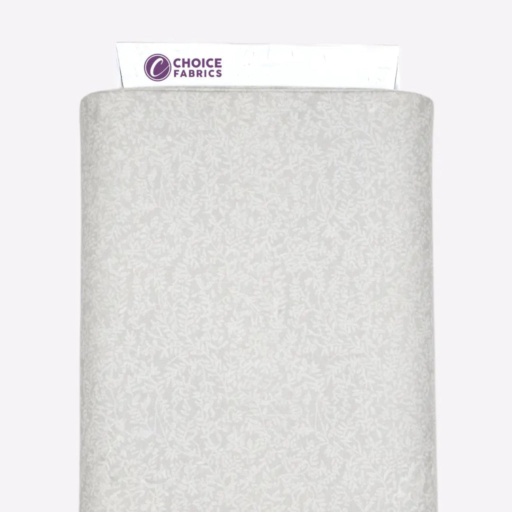 Tone on Tone 108" Supreme Backings - White on White - Vines Wideback Fabric Per Yard The Fabric Company