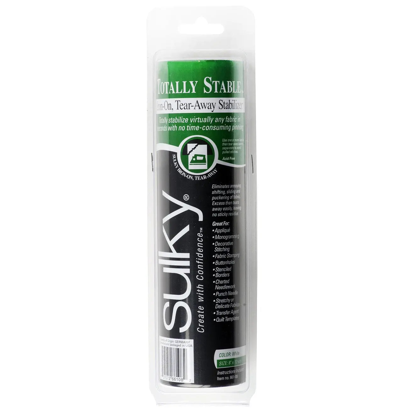 Totally Stable Iron-on Tear-Away Stabilizer White 8in x 12yds