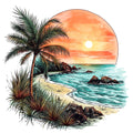 Tranquil Beach Fabric Panel 3