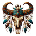 Tribal Skulls Fabric Panel 2