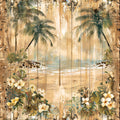 Tropical Beach Scenes Fabric Panel 7