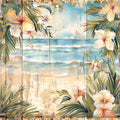 Tropical Beach Scenes Fabric Panel 9