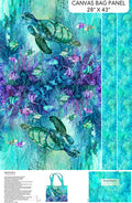 Turq Multi Bag Panel Coral Reef 44"/45" Cotton Fabric Per Yard