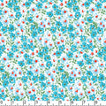 Turquoise Flower Patch 45" Wide Cotton Fabric Per Yard