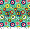 Turquoise Lucky Medallion 45" Wide Cotton Fabric Per Yard