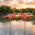 Two Flamingos Fabric Panel 1