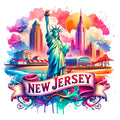 US States Retro Travel Fabric Panel 13
