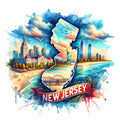 US States Retro Travel Fabric Panel 14