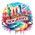 US States Retro Travel Fabric Panel 15