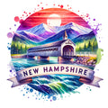 US States Retro Travel Fabric Panel 16