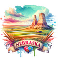 US States Retro Travel Fabric Panel 22