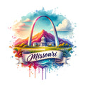 US States Retro Travel Fabric Panel 26