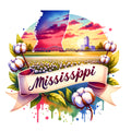 US States Retro Travel Fabric Panel 30