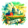 US States Retro Travel Fabric Panel 53