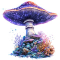 Underwater Mushrooms Fabric Panel 10