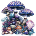 Underwater Mushrooms Fabric Panel 14