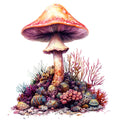 Underwater Mushrooms Fabric Panel 17