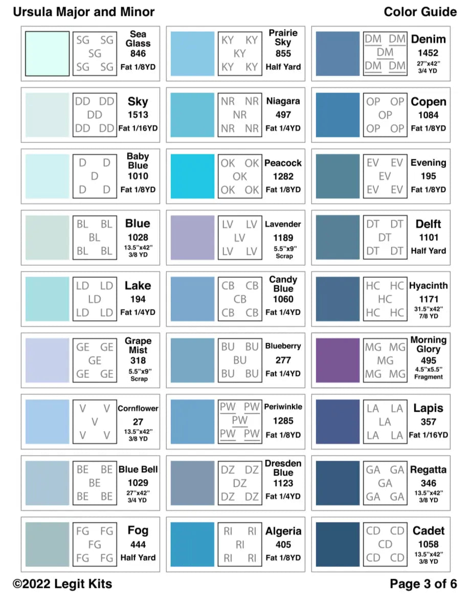Ursula Major and Minor Pattern