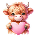Valentine Highland Cow Fabric Panel 12